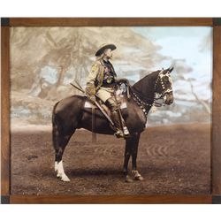 Large Buffalo Bill Hand Colored Photograph