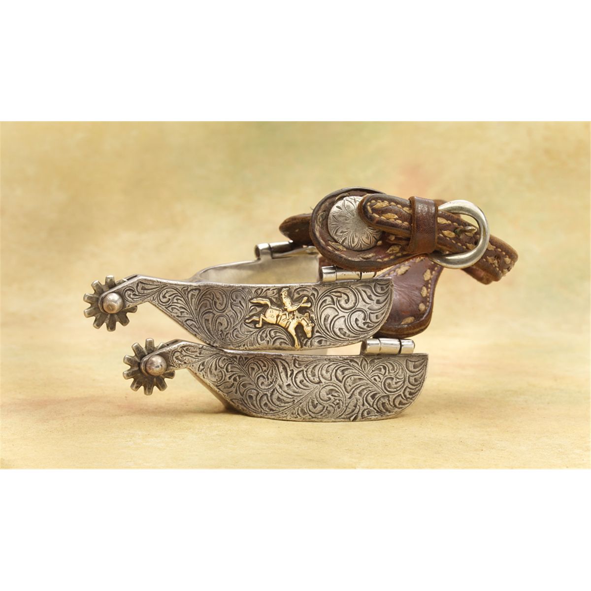 Les Garcia Bronc Riding Spurs with 10K Gold