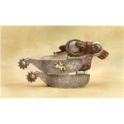 Les Garcia Bronc Riding Spurs with 10K Gold