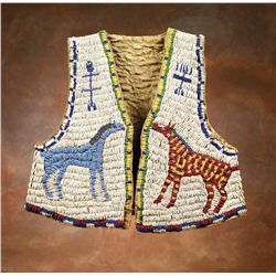 Sioux Child’s Pictorial Beaded Vest