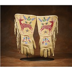 Plateau Pictorial Beaded Gauntlets