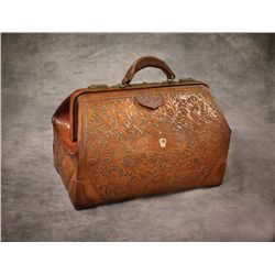 Buck Jones’ Personal Floral Carved Leather Satchel
