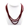 Image 1 : Natural Ruby Round Beads Necklace w/brass clasp