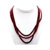 Image 1 : Natural Ruby Round Beads Necklace w/brass clasp