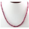 Image 1 : Natural Ruby Round Beads Necklace w/brass clasp