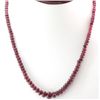 Image 1 : Natural Ruby Round Beads Necklace w/brass clasp