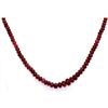 Image 2 : Natural Ruby Round Beads Necklace w/brass clasp