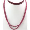 Image 1 : Natural Ruby Round Beads Necklace w/brass clasp