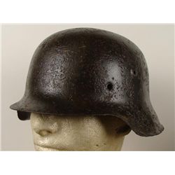 WWII NAZI M42 COMBAT HELMET REMAINS FRM KOURLAND POCKET