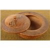 Image 2 : HAND CARVED NAZI WOOD JAR-SWASTIKA INLAID TOP WWII ERA