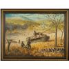 Image 1 : VINTAGE OIL PAINTING OF WWII RUSSIA W/ NAZI PANZER TANK