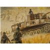 Image 2 : VINTAGE OIL PAINTING OF WWII RUSSIA W/ NAZI PANZER TANK
