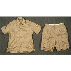 Post WWII U.S. MILITARY TROPICAL UNIFORM SHIRT, SHORTS