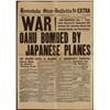 Image 1 : ORIGINAL HONOLULU NEWSPAPER -HEADLINE WAR ON JAPAN 1941