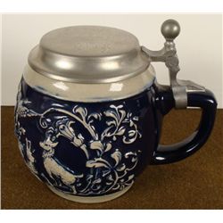 GERMAN MUG LIDDED STEIN -HUNTING SCENE-ORIGINAL GERTZ