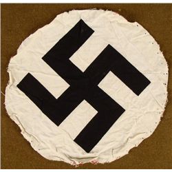ORIGINAL NAZI SWASTIKA DISC FROM NSDAP FLAG 15"
