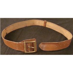 OFFICER'S WWII WIDE LEATHER DRESS BELT W/ BRASS BUCKEL