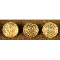 3 Civil War Orig Gilt Buttons Waterbury Reed Cumner