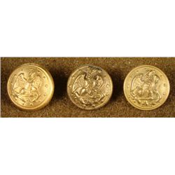 3 Civil War Orig Gilt Buttons Waterbury Reed Cumner