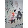 Image 1 : Chinese Watercolour on Paper: Old Man & Child