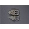 Image 2 : Fine Openwork 18th. C Chinese White Jade Earrings