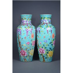 Pair Chinese Dayazhai Vases Mark