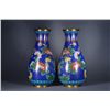 Image 2 : Pair Chinese Cloisonne Lotus Vases