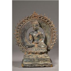 Chinese Bronze Seated Buddha
