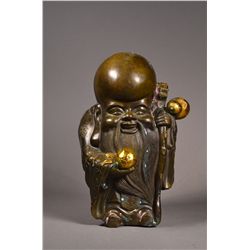 Chinese Bronze Gilt Shoulao