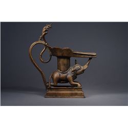 Early Indian Bronze Candle Holder
