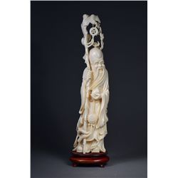 Fine Openwork Chinese Ivory Shou Lao Longevity