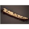 Image 2 : Openwork Carved Ivory Tusk: 3 Lions & Puzzle Ball