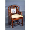 Image 6 : Set 6 Qing Dynasty Huanghuali Chairs Inset Marble