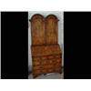 Image 1 : A Queen Anne Style Walnut Bureau Bookcase,...