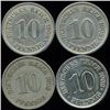 Image 2 : 1908A Germany 10pf VF/AU 4Pcs (COI-9851)