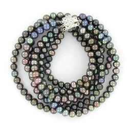 Black Small Saltwater Pearl Necklace (JEW-250E)