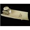 Image 1 : An ivory deskstand with a single inkwell, ...