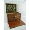 Image 1 : A Victorian walnut jewellery box with fall...