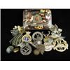 Image 1 : A tin of various old cap and other badges,...