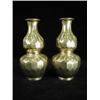 Image 1 : A pair of Chinese brass double gourd vases...