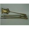 Image 1 : A set of 3 brass fireside tools. 26 1/2" (...