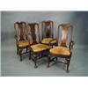 Image 1 : A set of 4 stained walnut George I style d...