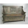 Image 1 : A Victorian carved oak box settle, the bac...