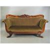 Image 1 : A Regency mahogany scroll end settee with ...