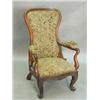 Image 1 : A Victorian rosewood upholstered open armc...
