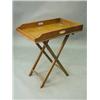 Image 1 : An oak butlers tray on a folding stand. 27...