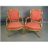 Image 1 : A pair of Louis XVI style giltwood armchai...