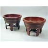 Image 1 : A pair of Chinese bound planters, on squat...
