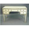 Image 1 : A painted and serpentine fronted desk with...