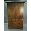 Image 1 : A Victorian mahogany linen press with slid...